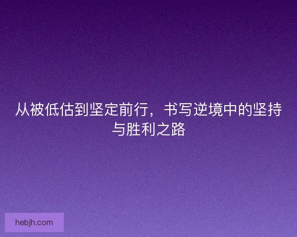从被低估到坚定前行，书写逆境中的坚持与胜利之路